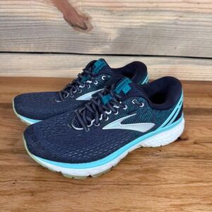 Brooks Size 8.5 Wide EU 40 Ghost 11 Women's Navy Turquoise Running Shoes Sneaker